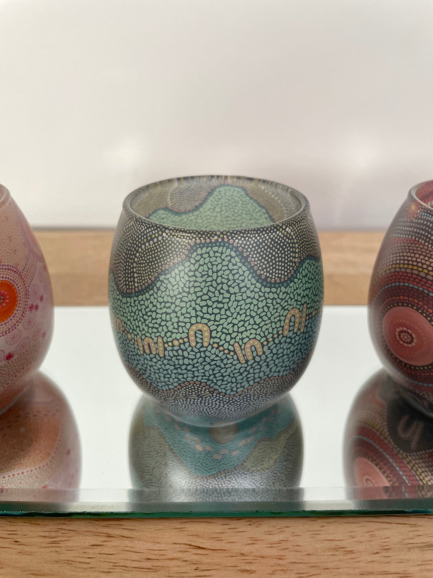 'By Meeka' Glass Tea Light Holder Set