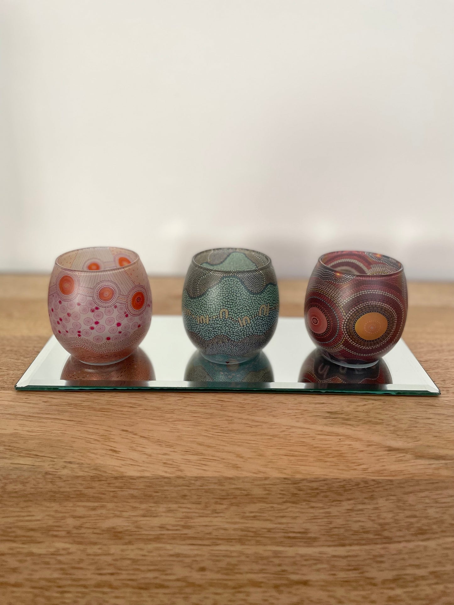 'By Meeka' Glass Tea Light Holder Set